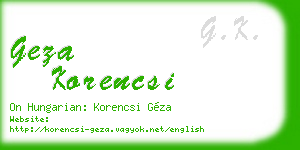 geza korencsi business card